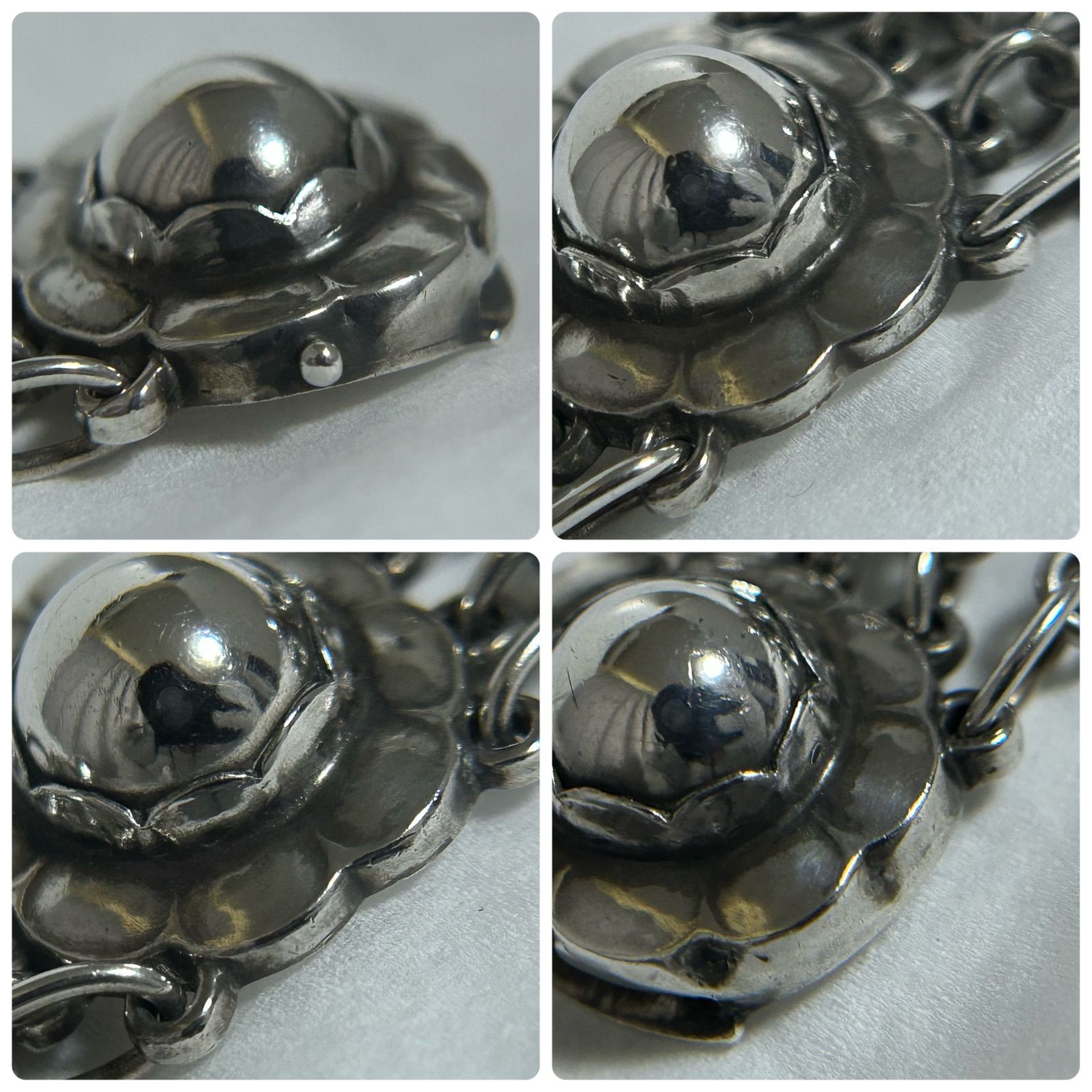 使用感大】ジョージジェンセン 希少 ブレスレット 31 フラワー AG925