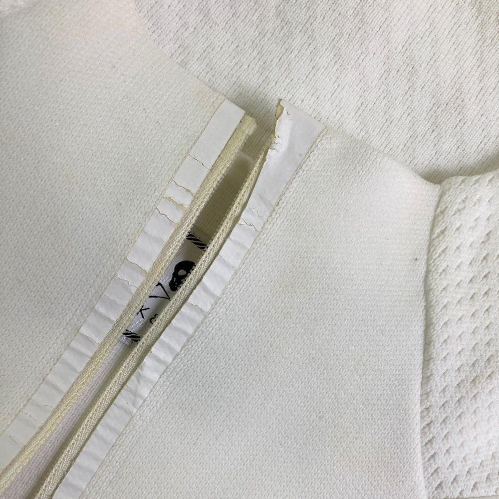 マーク&ロナ　ハーフジップトップス　白　size46 サイズ：46 MARK&LONA マークアンドロナ フード付ハーフジップ