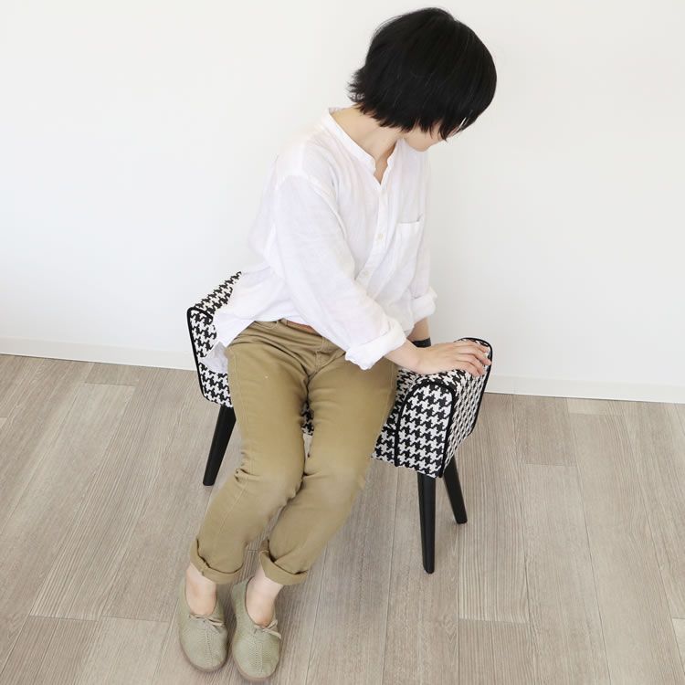 ◇モダンテイスト スツール ベンチ S 椅子 千鳥格子柄チェア