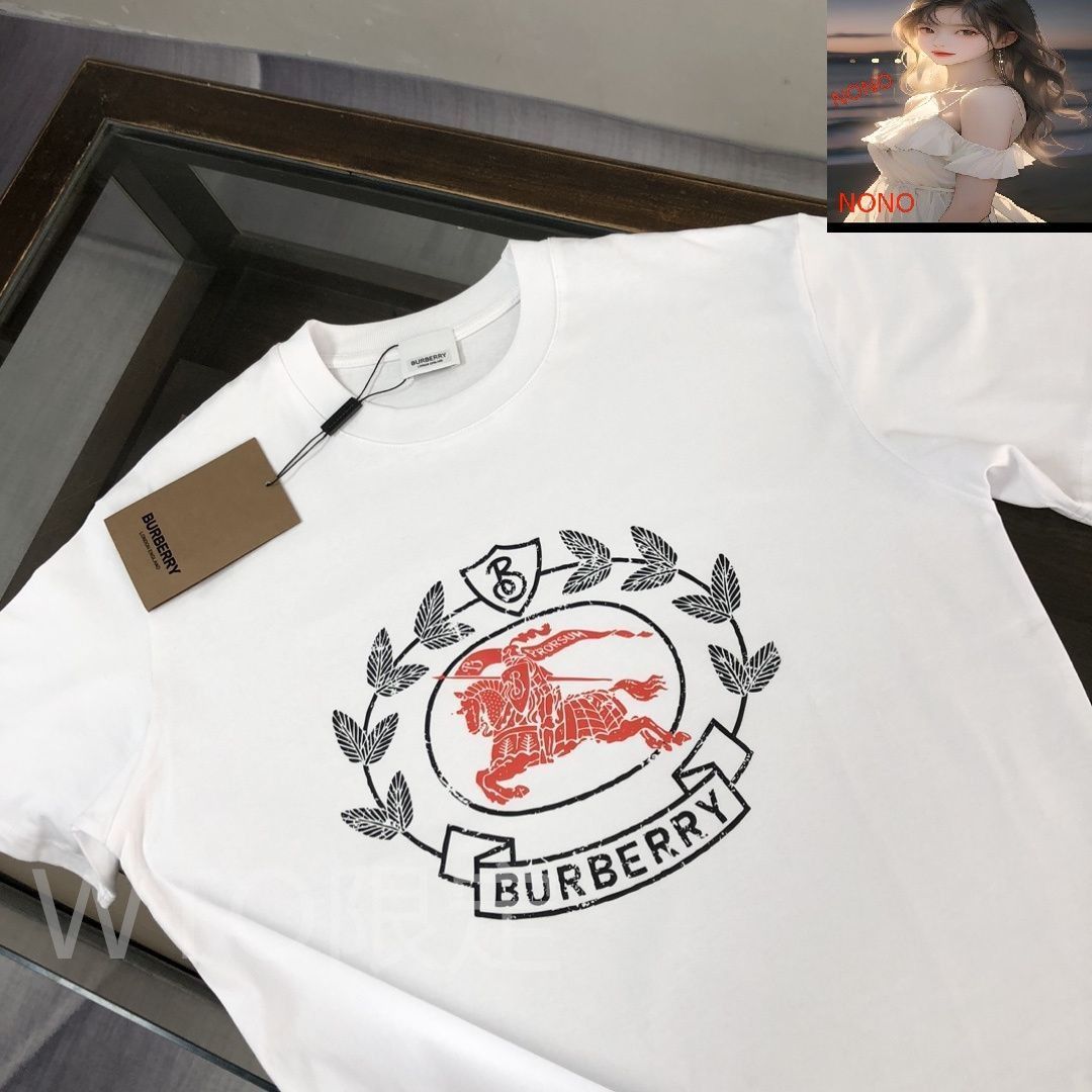 本日限定価格！BURBERRY Tシャツ 本日限定特価】Burberry 春夏 戦馬騎士プリントTシャツ [本日