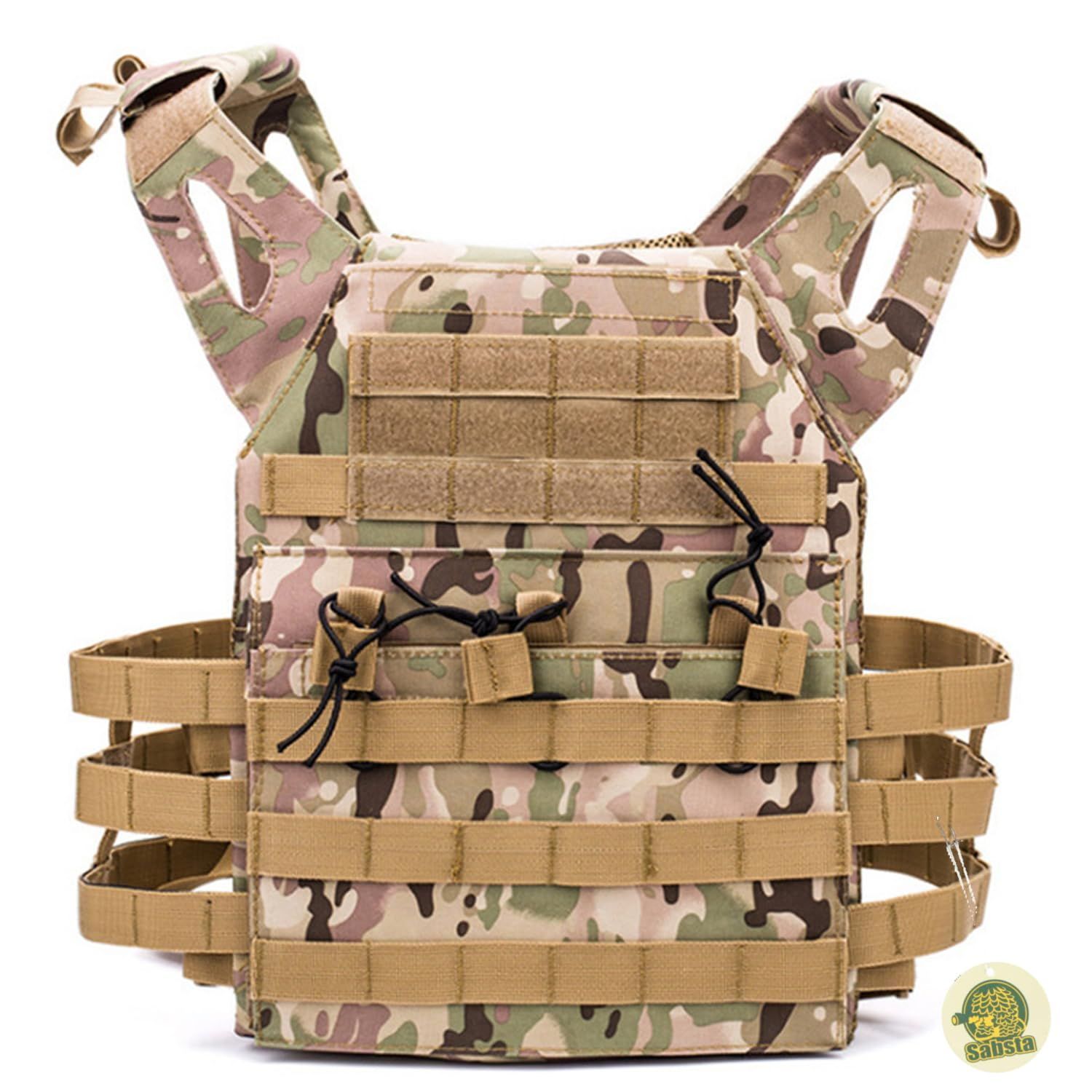 【送料無料】美品 迷彩プレキャリ プレートキャリア サバゲー Free Size_グリーン [Sabsta] プレートキャリア タクティカル ベスト