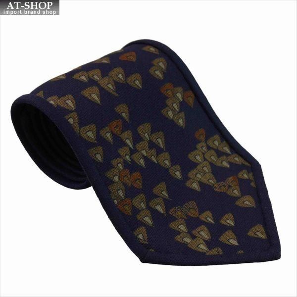 Mila schon ミラショーン ネクタイ　リバーシブル　9～9.5cm ウール msnek4144 ネイビー×ダークブラウン