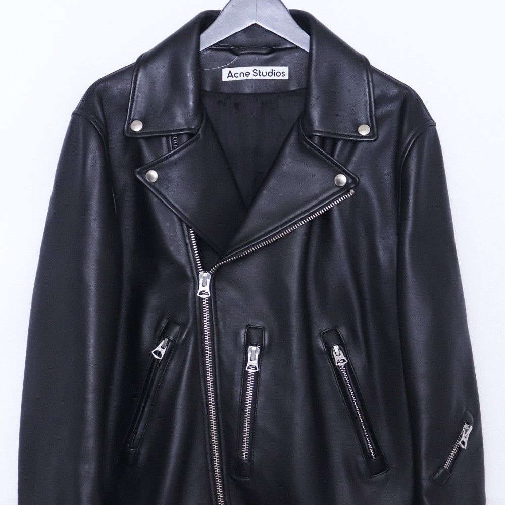 ACNE STUDIOS レザーダブルライダースジャケット サイズ46 ブラック FN