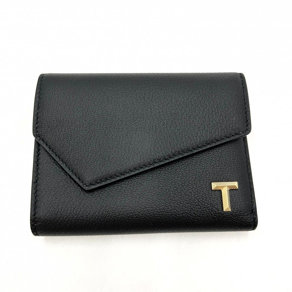 【TIFFANY&Co.】Tウォレット 71935299 三つ折り財布 レザー TIFFANY&Co.】Tウォレット 71935299 三つ折り財布 レザー