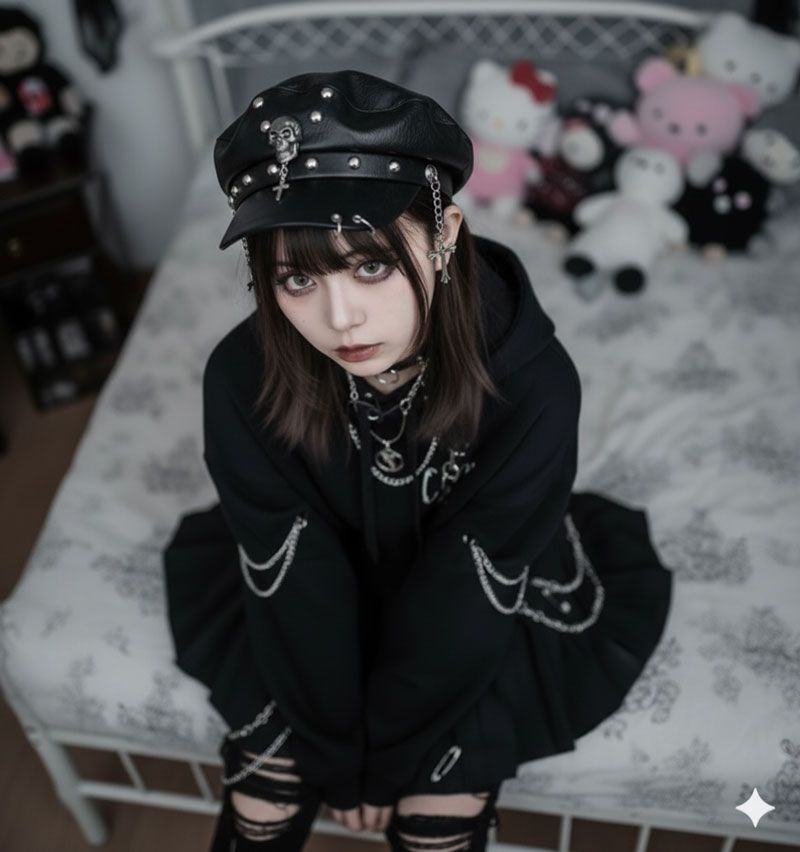 キャスケット スカル クロス 十字架 キャップ レザー 革 ベレー帽