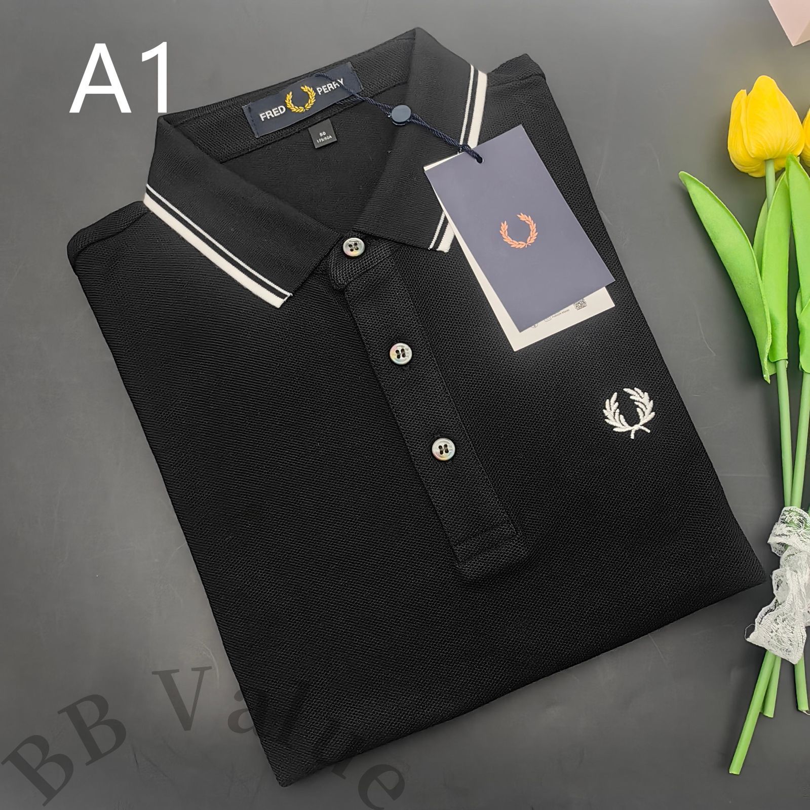 フレッドペリー　ポロシャツ　半袖　XL 黒　白 FRED PERRY 大きいサイズ メンズ フレッドペリー 半袖ポロシャツ