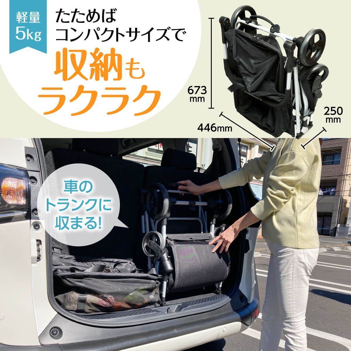 エコカ (Ecoca) ショッピングカート本体＋マイバッグセット【中古品