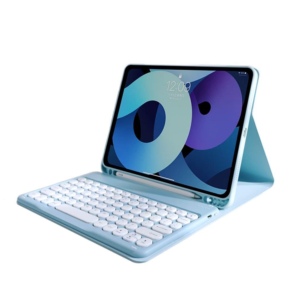 【新着商品】可愛い 丸型キー レディース 分離式 ケース カラーキーボード アイパッド iPad iPad mini 6 2021 キーボード 第6世代 8.3インチ mini6 キーボード付き カバー ペン収納付き 7色バックライ