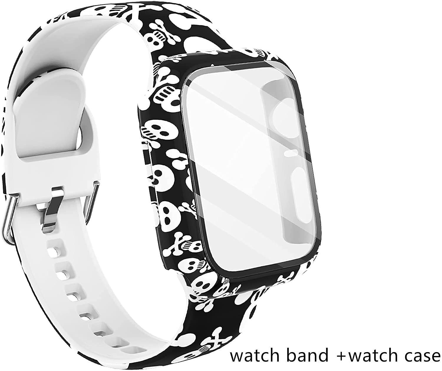 アップルウォッチバンド 腕時計ベルト Apple Watch シリコン バンド 40mm アップルウォッチケース ガラスフィルム付き アップルウォッチカバー 一体型保護フィルム付き プリント柄 花柄 交換バンド 柔らかスポーツ 交換ベルト メンズ