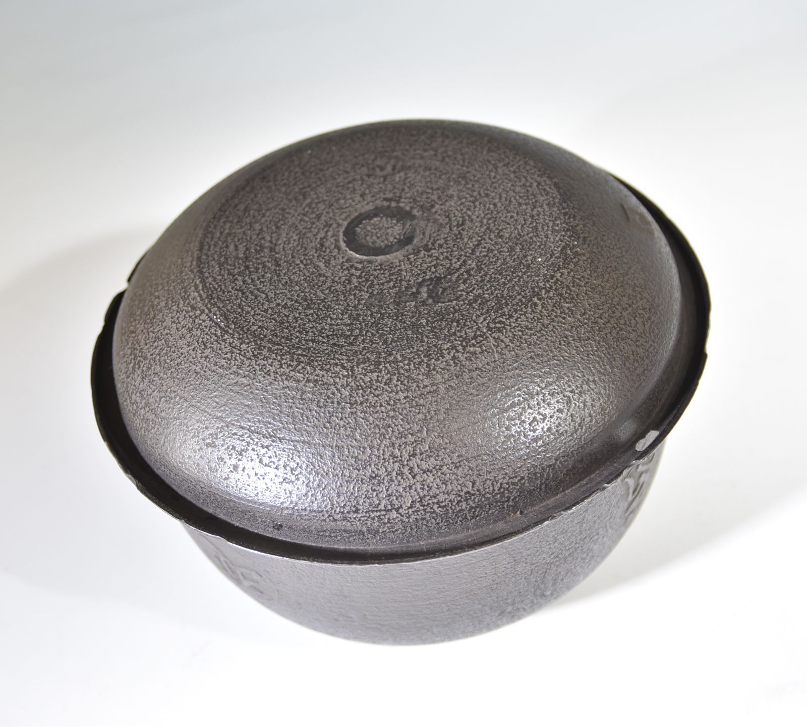 未使用》鈴木盛久「独鈷 釜」 梵字 茶道具 鉄釜 茶釜 唐銅 替蓋 釜鐶