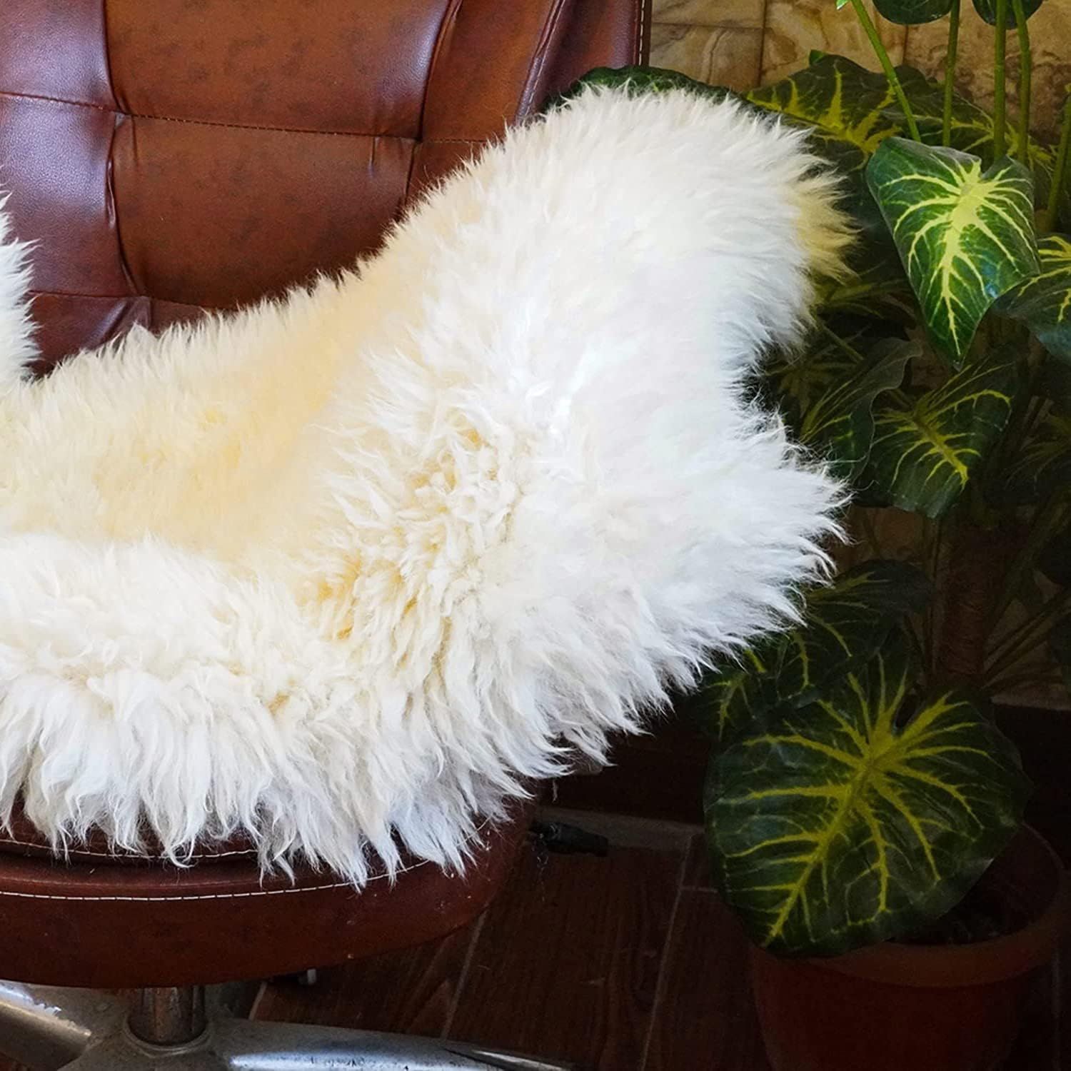 CLYLIFE ムートンラグ フェイクシープスキンラグ 人工ウールマット