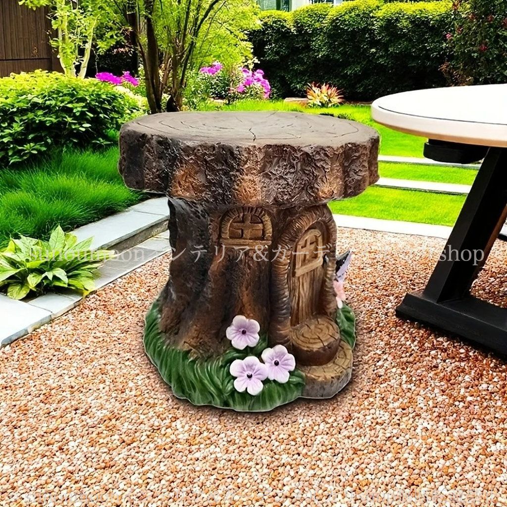  お洒落 インテリア ガーデン 樹脂 チェアー ハウス 彫刻 椅子 4-7 切り株 庭の装飾 雑貨 ガーデンベンチ おしゃれ ガーデニング ベンチ ガーデン雑貨 かわいい ガーデンインテリア オーナメント オブジェ 園芸用品