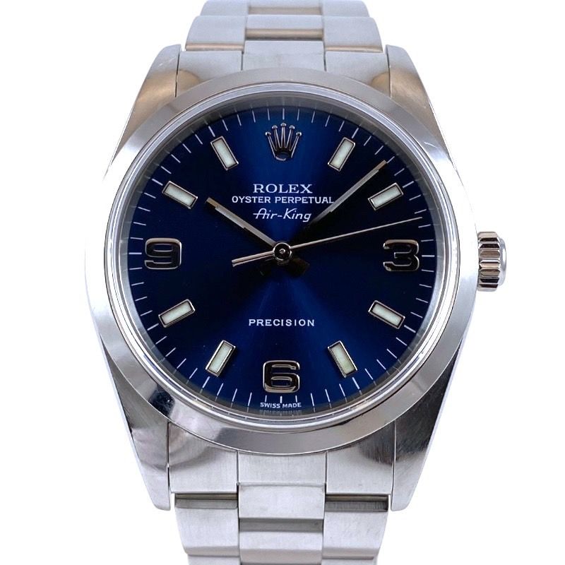 【ROLEX】ロレックス エアキング 14000 腕時計 ステンレススチール メンズ P番 ブルー369 青文字盤