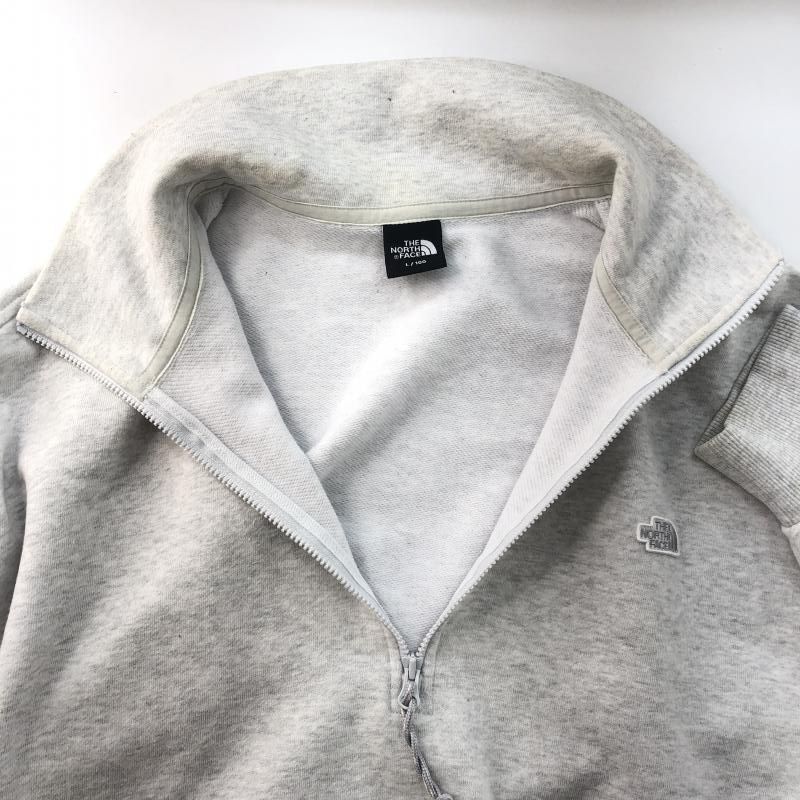 中古】THE NORTH FACE ハーフジップアップスウェット L ホワイト