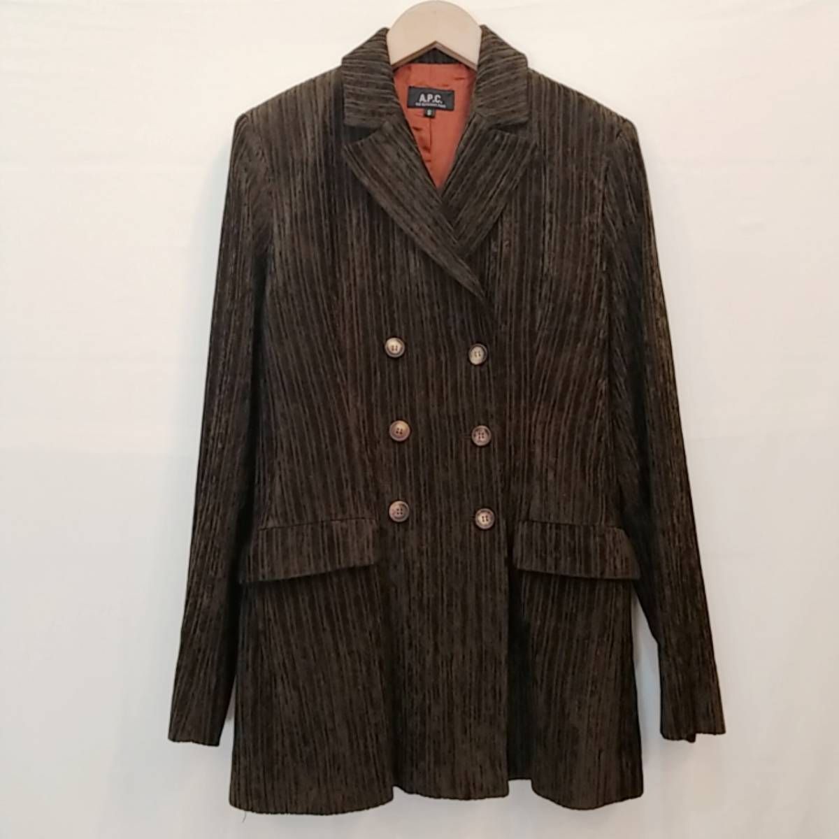 A.P.C.(アーペーセー) 90-00S フランス製 イーストバイウエスト期 ラムレザー 切替し ロング ムートンコート レディース  2【中古】【ブランド古着バズストア】 A.P.C. ムートンコート フランス製 A.P.C.(アーペーセー) 90-00S