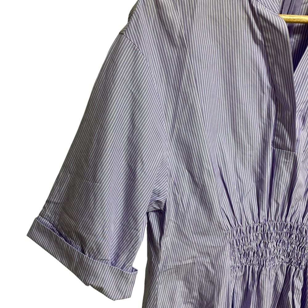 美品 24SS ebure エブール カラーストライプ シャツワンピース  