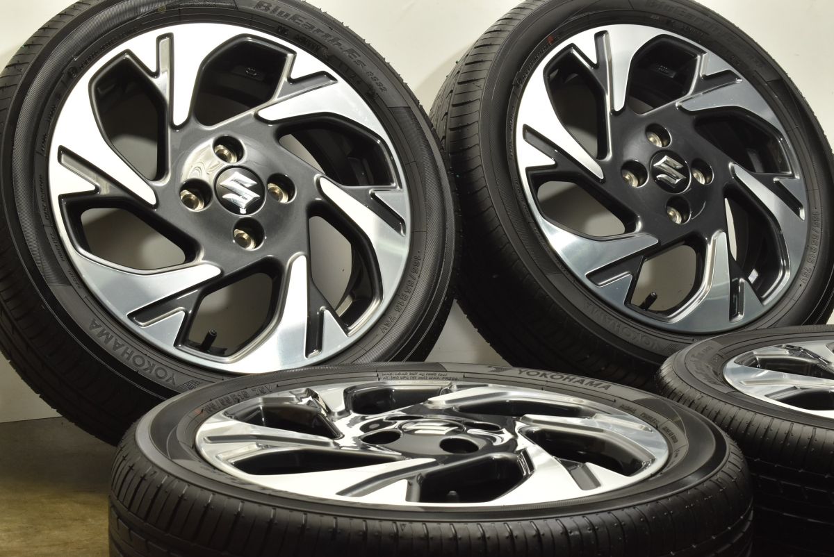製 新車外し バリ溝 スズキ スペーシア 純正 15in 4.5J 45 PCD100 ヨコハマ ブルーアースES ES32 165 55R15 ワゴンR アルト