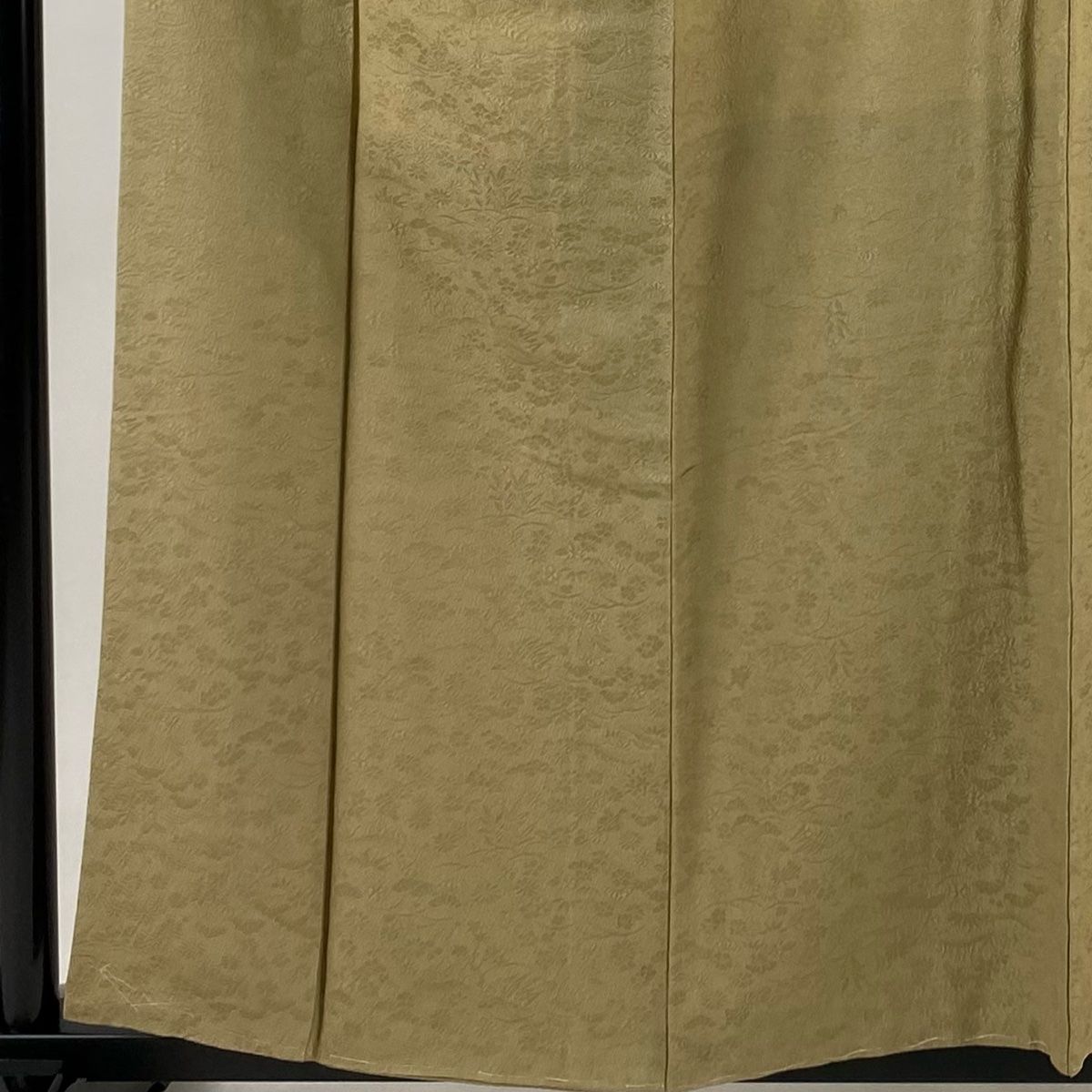 平和屋着物○上質な色無地 堅牢染 山吹色 反端付き 正絹 逸品 未使用