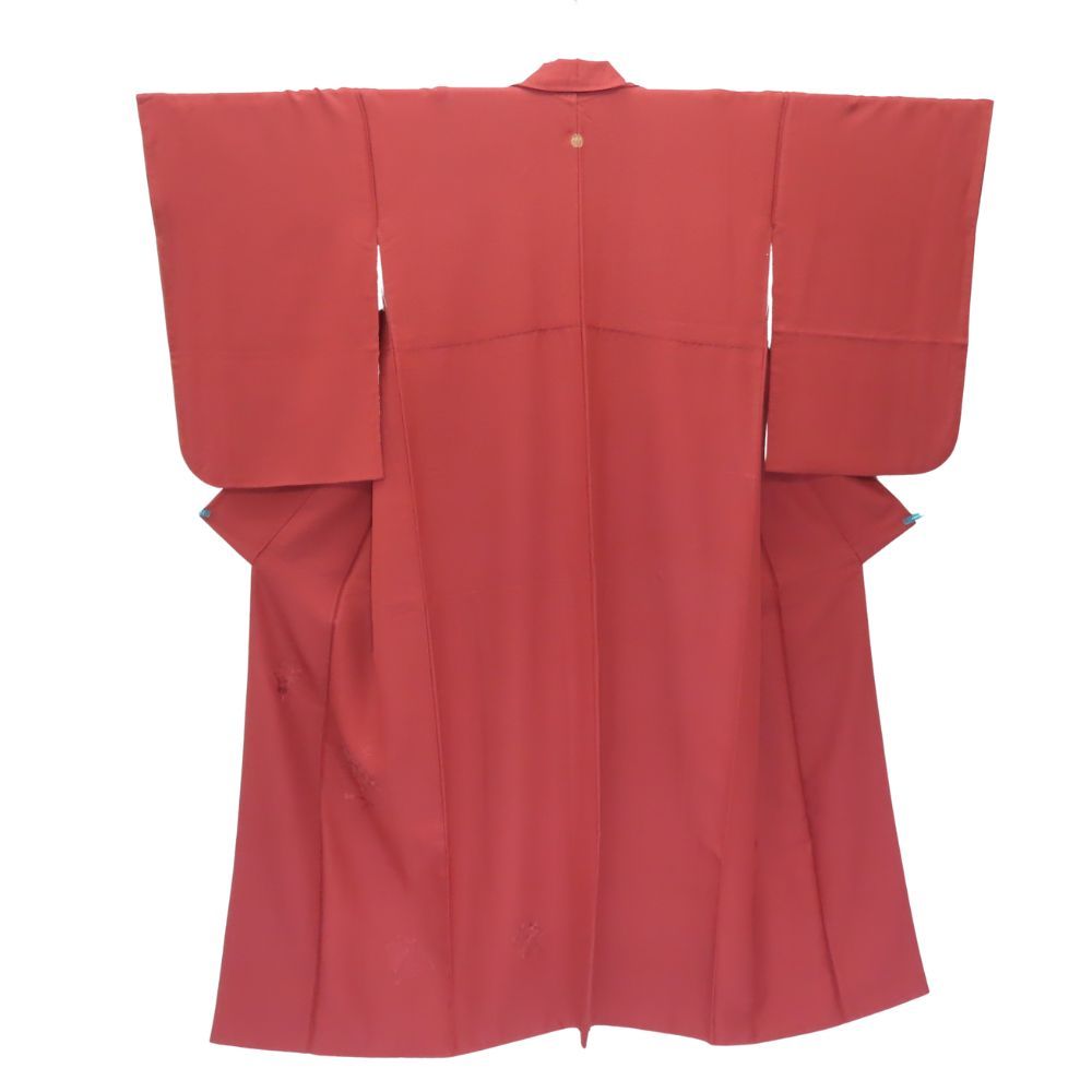 色無地 飛び柄 正絹 金銀糸除く えんじ レッド系 地紋 フォーマル 1つ紋 和装 呉服 和服 きもの レディース 女性