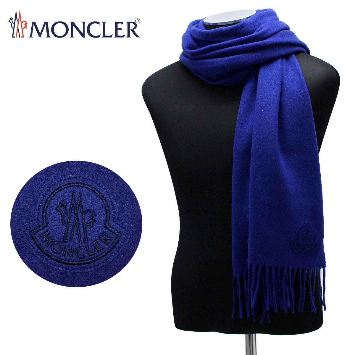 116 MONCLER モンクレール 0086400 0864S ブルー マフラー SCIARPA