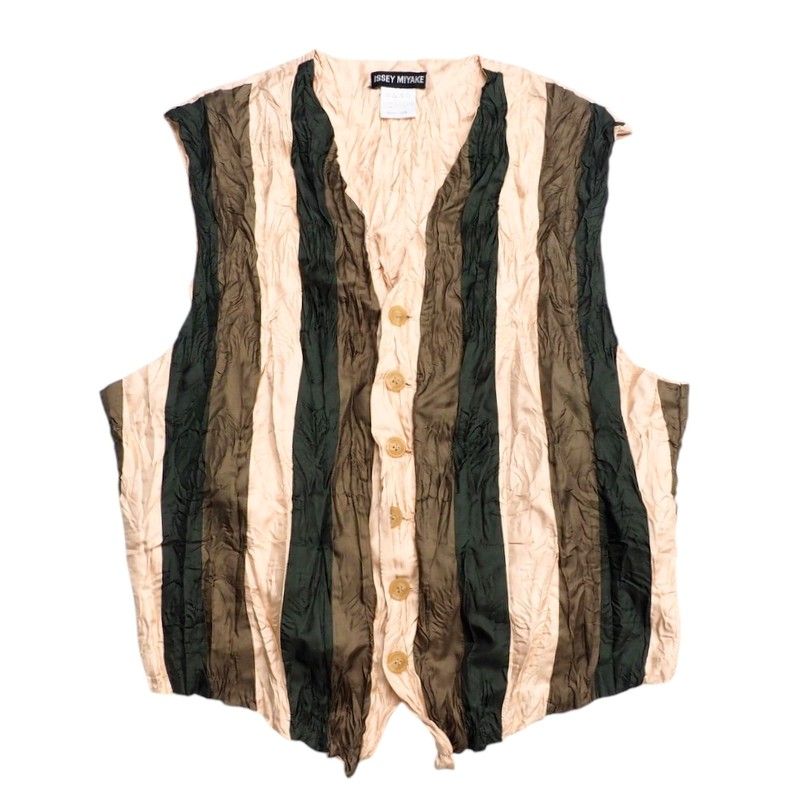 □美品□ISSEY MIYAKE イッセイミヤケ ベスト サイズM ジレ ストライプ