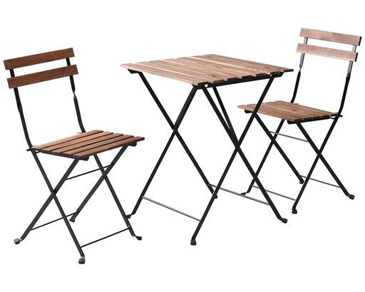 ガーデンマスター Gardenmaster 折りたたみガーデンテーブル-チェア3点セットテーブル1点-チェア2点セットアカシア材お庭ベランダテラスバルコニーキャンプカフェテーブルNBS-3