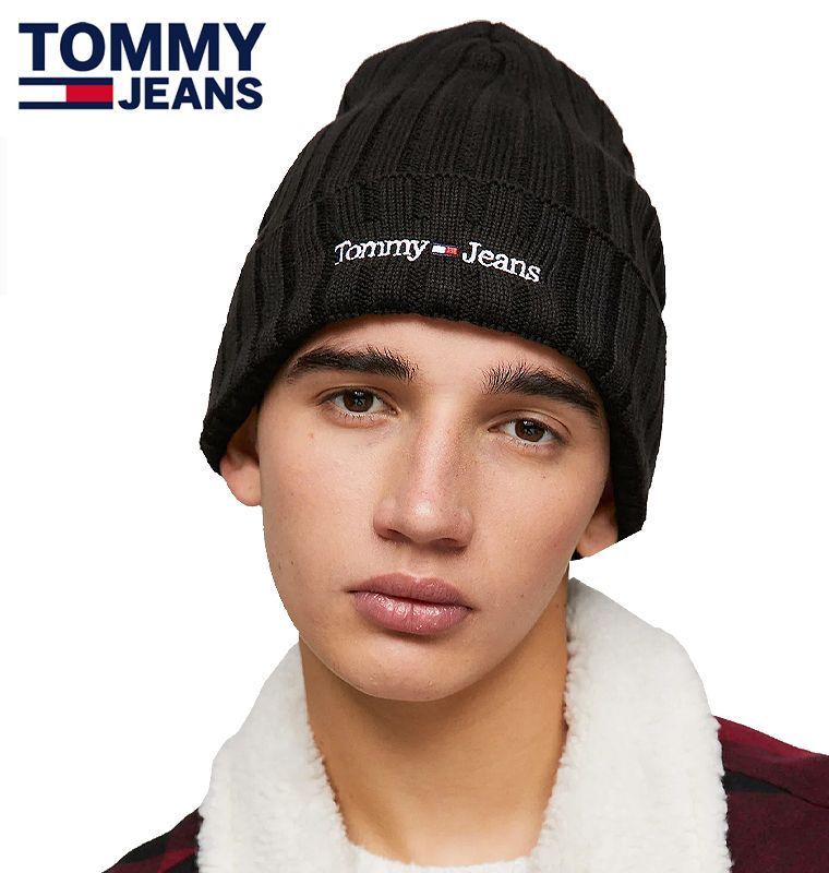 海外限定 JEANSトミージーンズ リブニットロングビーニー 海外限定 TOMMY JEANSトミージーンズ リブニットロングビーニー