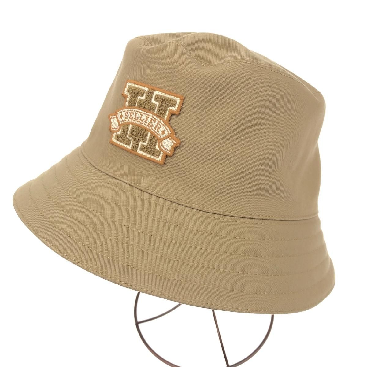 良好 HERMES エルメス ハーパー Hセリエ バケット ハット 58 ベージュ コットン レディース 帽子 服飾小物 240002230755