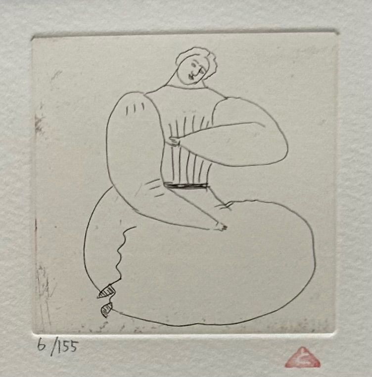 額装品 額付 真作 有元利夫 雲の誕生 よりNO.24 銅版画 2002年作 版画 印