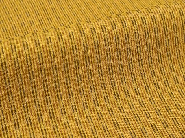 平和屋本店□極上 山下八百子 本場黄八丈 紬 市松綾織 逸品