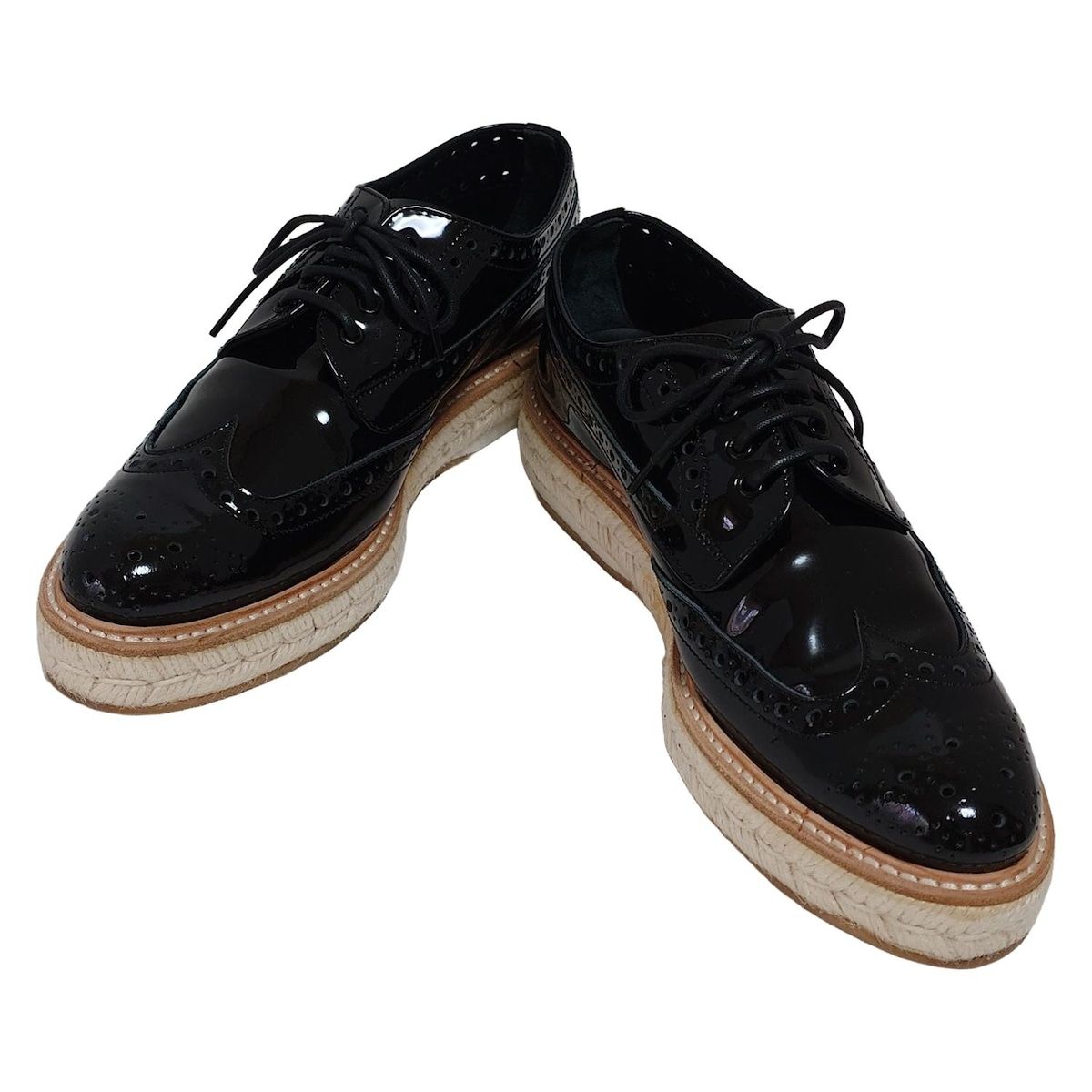 Church s チャーチ シューズ 37 レディース - 黒 エスパドリーユ レザー