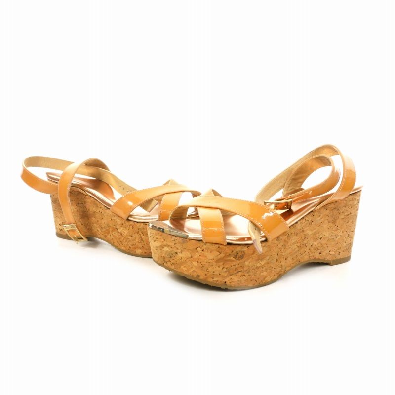 JIMMY CHOO ウェッジソールサンダル ほぼ新品】JIMMY CHOO ウェッジソールサンダル 23㎝