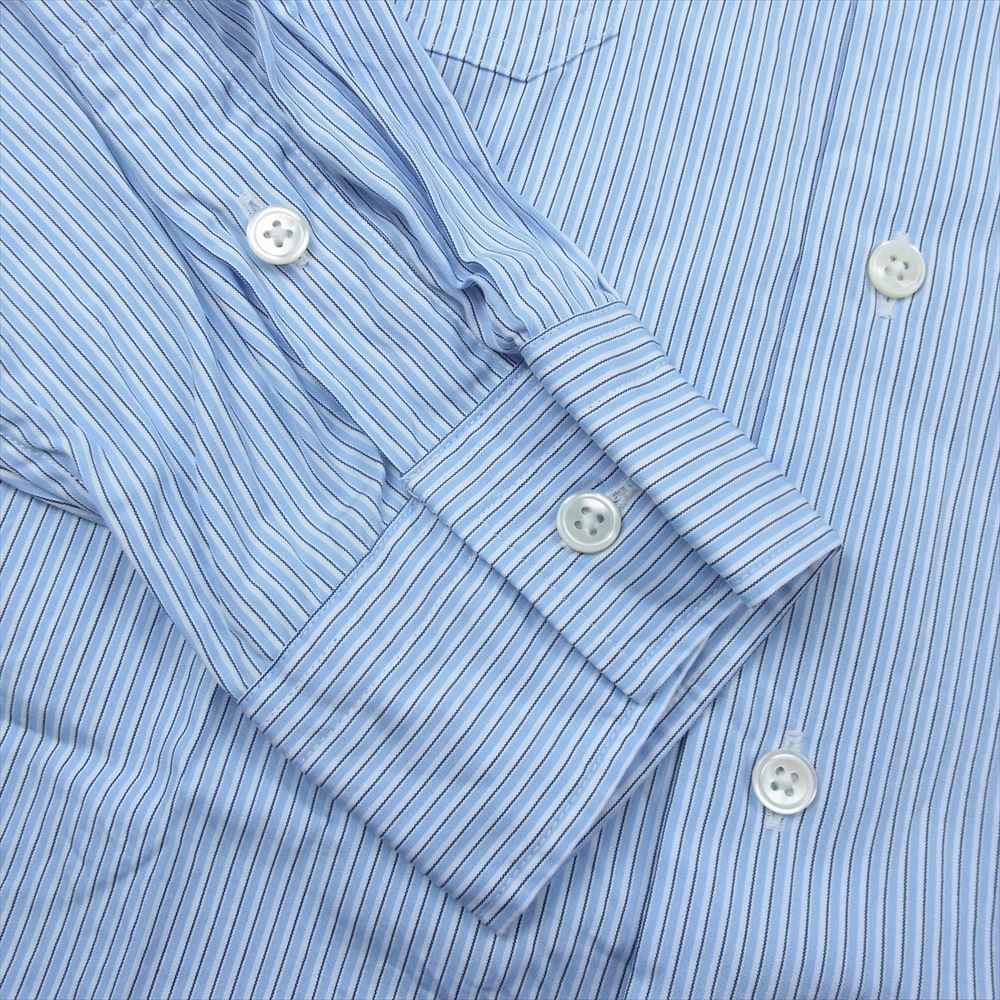 PORTER CLASSIC ポータークラシック 長袖シャツ 24SS ROLL UP STRIPE SHIRT ロールアップ ストライプ シャツ ブルー系 XL【中古】