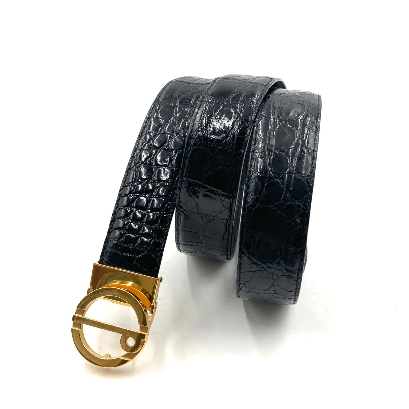 ダンヒル クロコダイルベルト ゴールドバックル dロゴ ブラック ダンヒル/クロコダイル/ベルト/d丸金バックル｜Yahoo!フリマ（旧