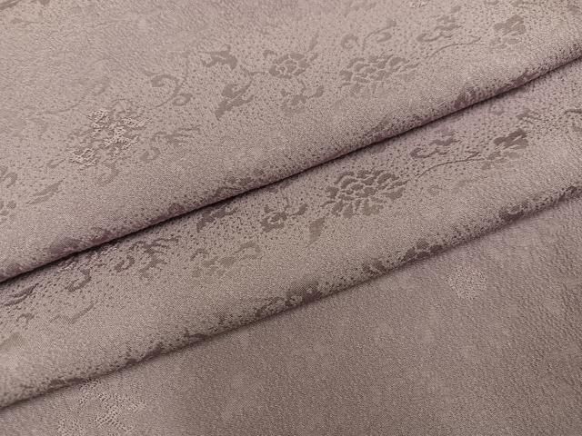 平和屋着物●上質な色無地 花唐草地紋 梅鼠色 正絹 AABC3349ph