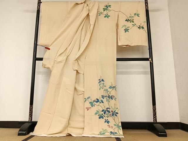 平和屋着物●訪問着　麦穂　たたき染め　正絹　逸品　BAAU0180gt 平和屋着物○訪問着 麦穂 たたき染め 正絹 逸品 BAAU0180gt