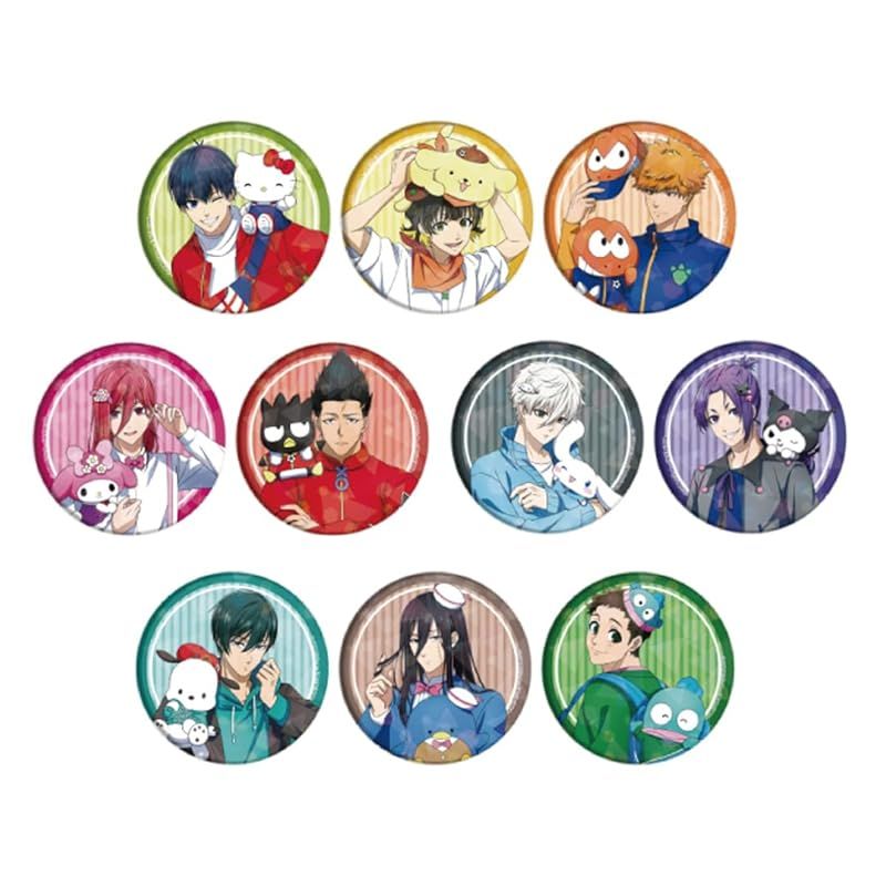 A3 TVアニメ ブルーロックxサンリオキャラクターズ 01 描き下ろしイラスト ホログラム缶バッジ 65mm 10個入りBOX