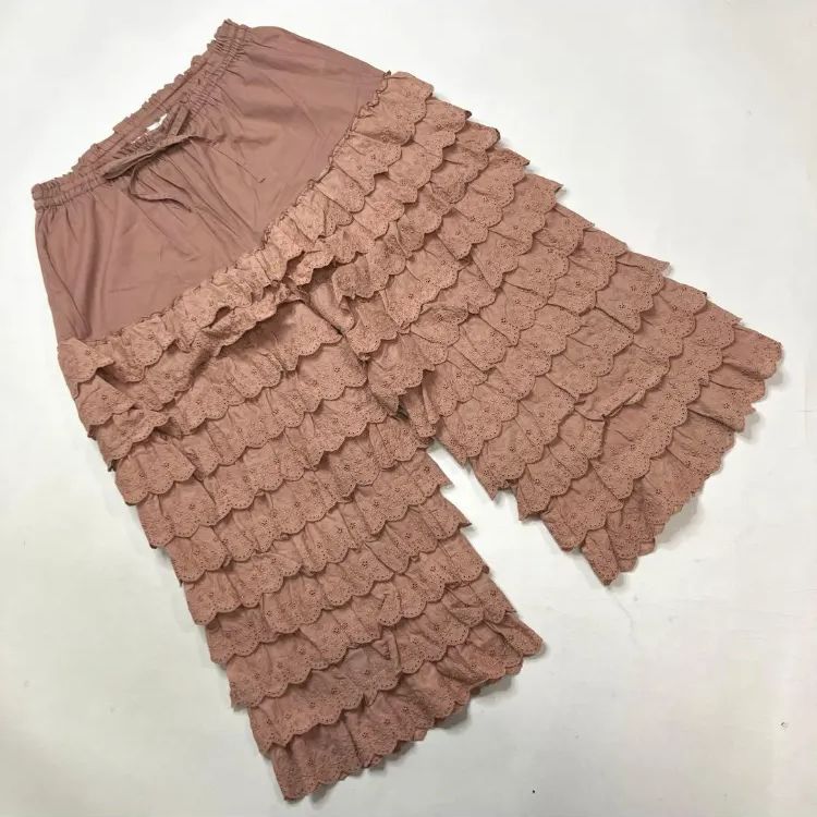 ピンクハウスくすみピンク 豪華レース段々ドロワーズ