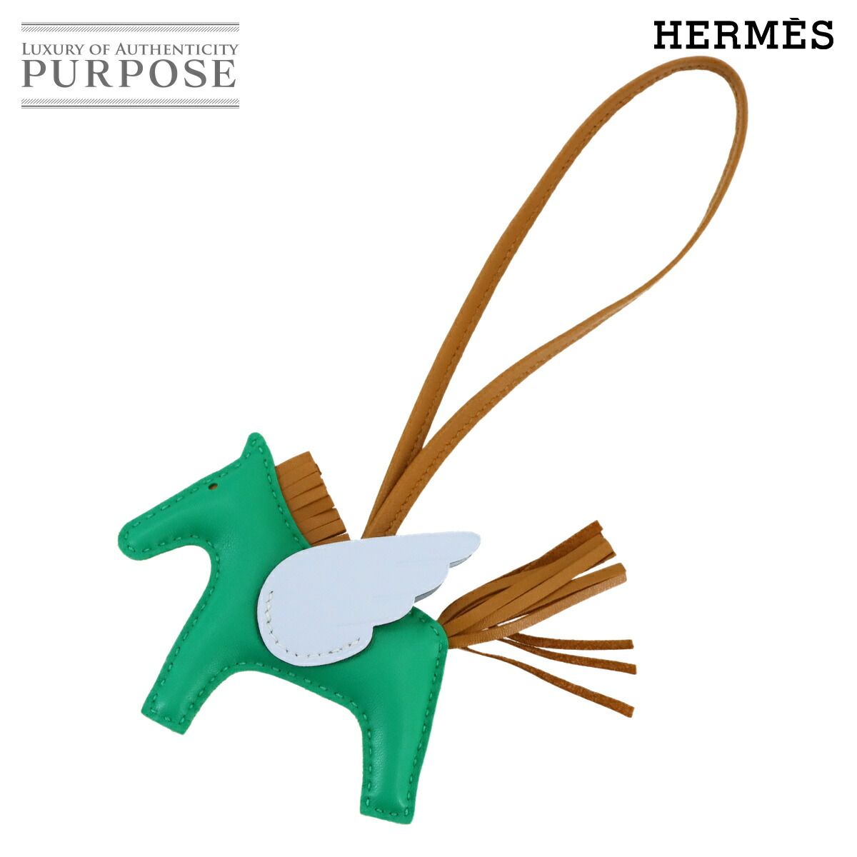エルメス HERMES ロデオ ペガサス PM バッグ チャーム アニューミロ ミント セサミ ブルーブリュム U刻印 90279697