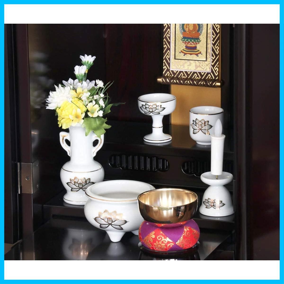 古美術品】仏具 加州住瀧本石見作 古銅三具足（香炉、花器、燭台 