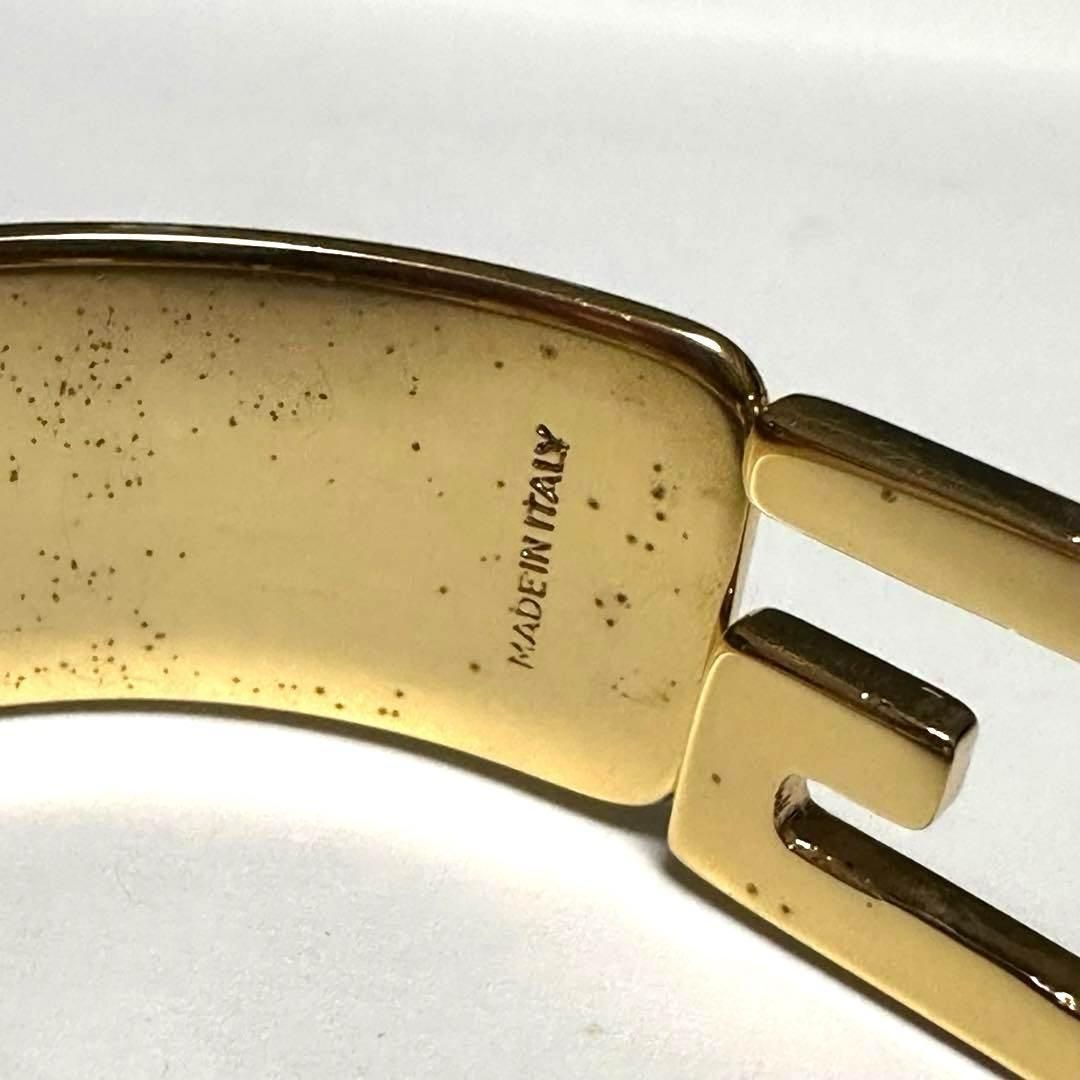 グッチ GUCCI リザード バングル ブレスレット Gロゴ ゴールド レザー