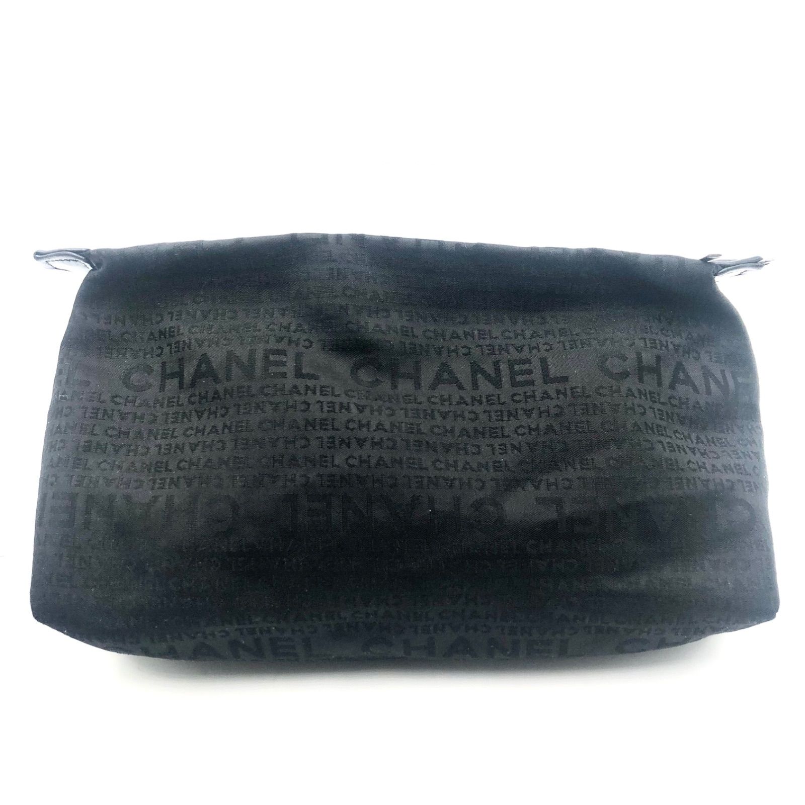 美品 CHANEL シャネル ブラック ポーチ 付属品あり ロゴ 公式通販