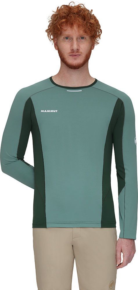  マムート MAMMUT アウトドア エナジー ファーストレイヤー ロングスリーブ アジアンフィット メンズ 男性 長袖Tシャツ 軽量 通気性 放湿性 温度調節 防臭 1016 01350 40239 D JADE WOODS 水筒 Tシャツ アンダーシャツ トップス