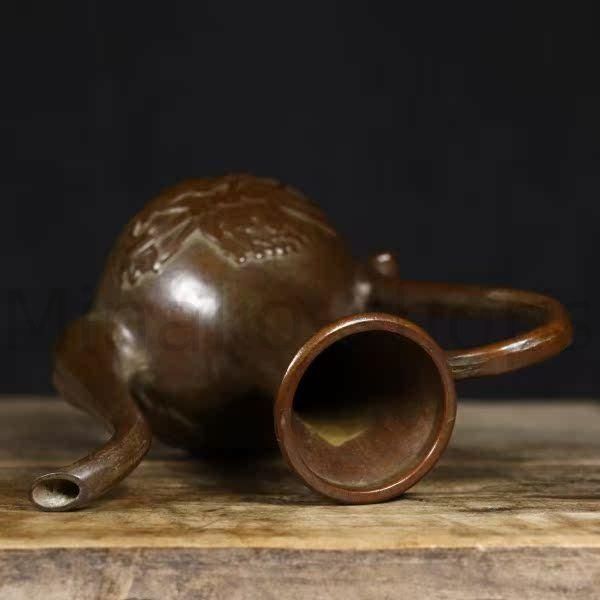 竜壺 銅器 徳利 装飾品 工芸品 置物 銅器 牡丹高把壺 徳利 装飾品 工芸品 置物 - メルカリ