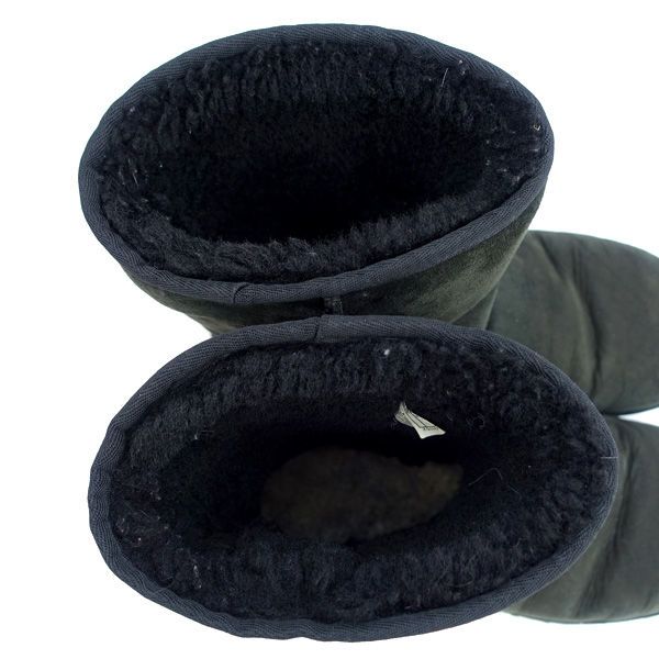 UGG アグ ムートンブーツ サイドジップ レザー ブラック 28.0cm