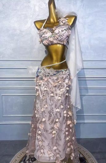 ベリーダンス衣装 ブラベルトスカートセット ピンク　オーダーメイド ベリーダンス衣装 ブラベルトスカートセット アウトレット | Pay ID