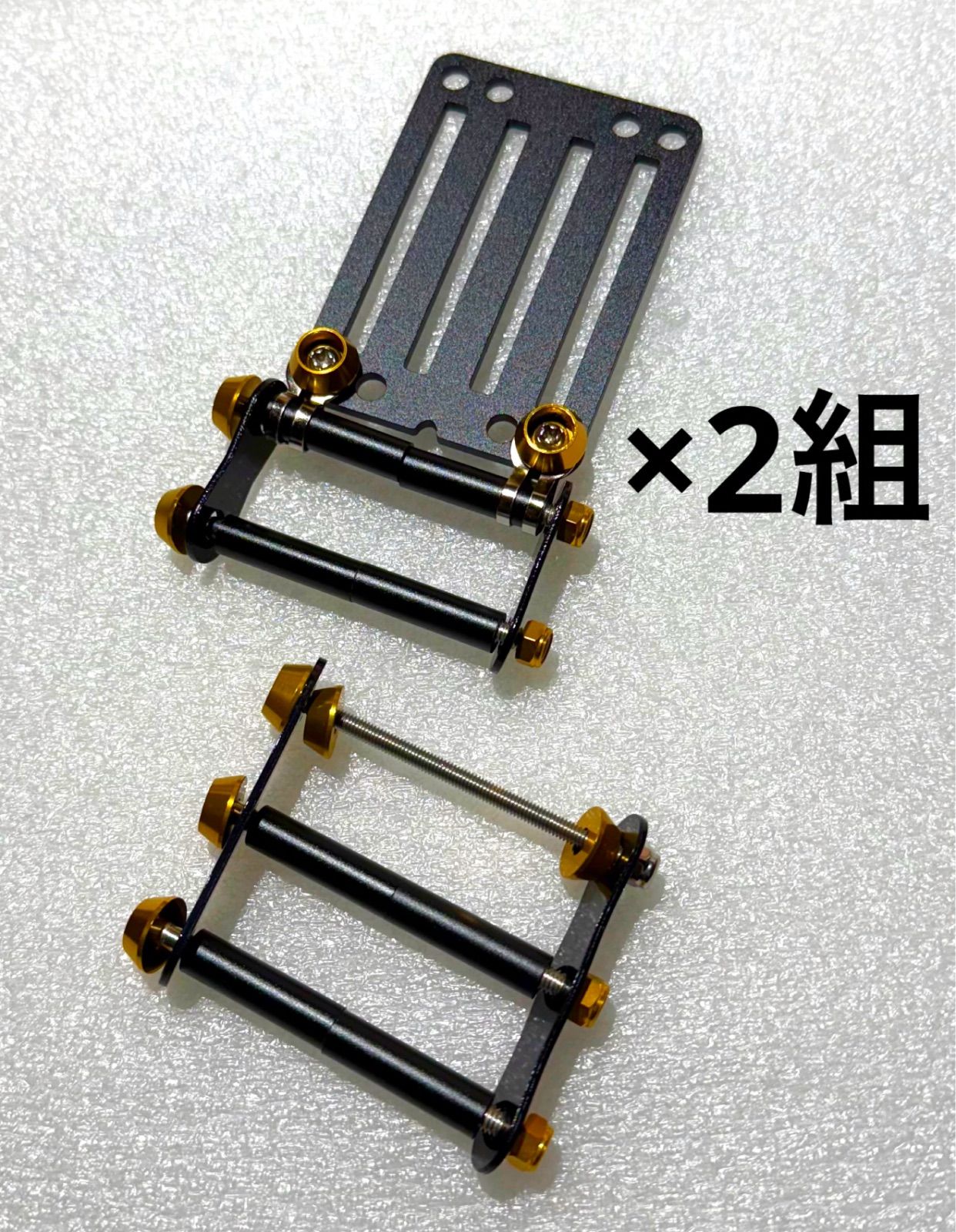KK様 タジマセフ対応1組 ベルトループ付き2連1組 ブラック×ゴールド タジマセフ対応 腰道具 腰袋 工具差し3連チェーン 工具差し
