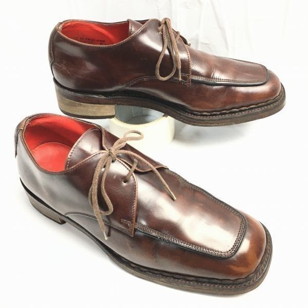 交換OK JEFFRY-WEST ジェフェリー 8 26.5 茶|BROWN イングランド製 Uチップ ビジネスシューズ Shoes|boots|men s 管NO.ZF-30<sale>