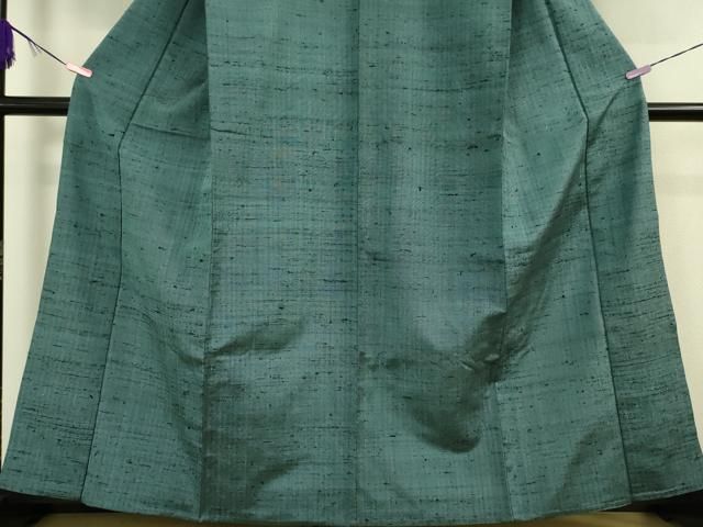 平和屋本店□希少 ざざんざ織 伊兵衛織 単衣 藍色地 逸品 DZAA0253kh5