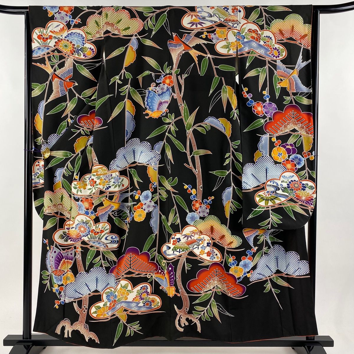 振袖 身丈155cm 裄丈63.5cm 正絹 名品 【中古】